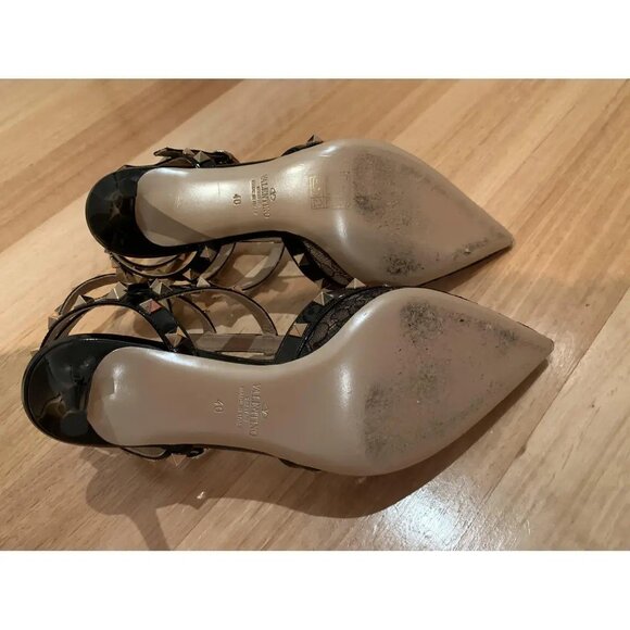 Valentino Garavani Lace Rockstud Heels 40 - Picture 4 of 4